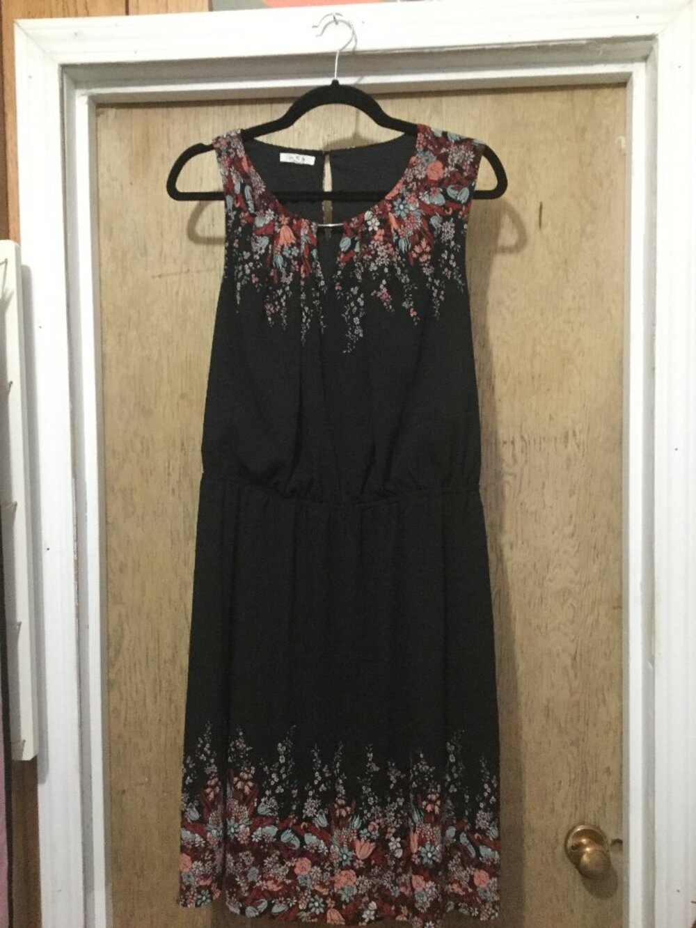 Maurice's size XL black floral dress the floral layer is sheer with black under